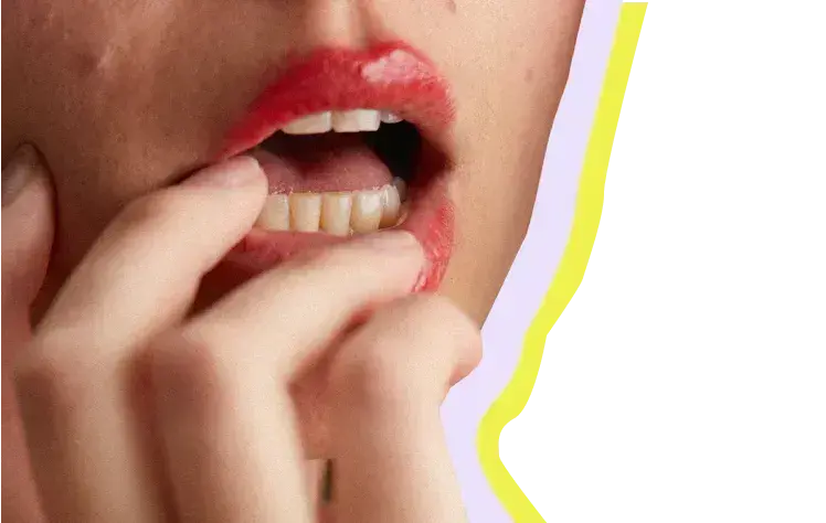 Decorative image, sensual female mouth